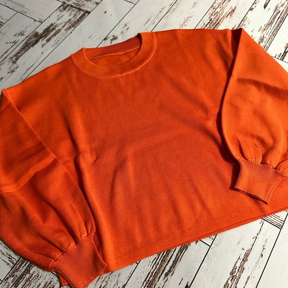 🆕 Women's 2 Piece Outfits Sweater Set Size Small, Orange - Picture 7 of 10